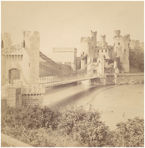 Animated stereoscopic photograph of Conwy Suspension Bridge. © Crown Copyright RCAHMW.